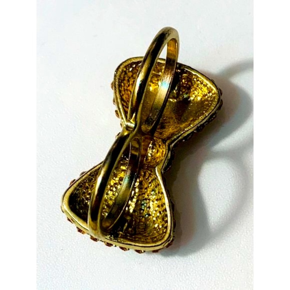 Rhinestone Bow Ring - image 4